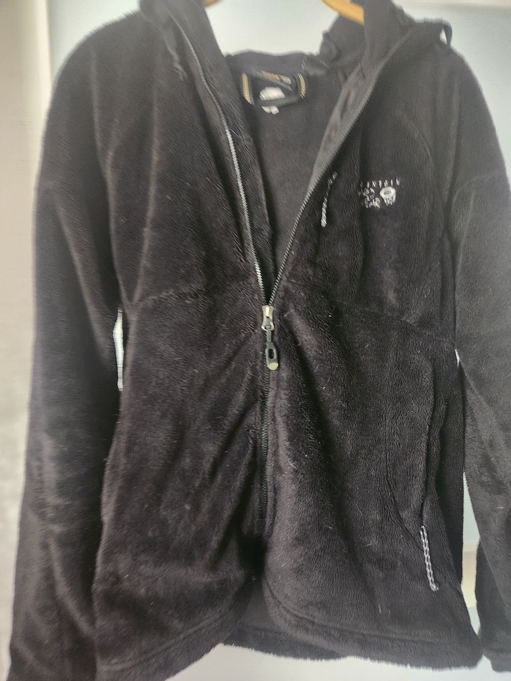 Mountain Hardwear Black Plush Faux-Fur Full-Zip Hoodie
